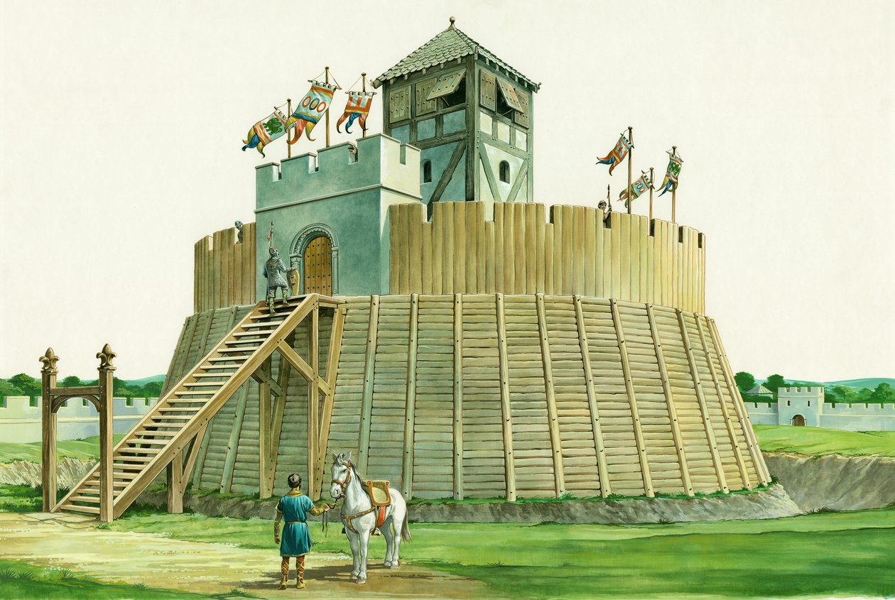 Norman Lookout Tower at Bramber Castle, West Sussex, c. 1995-c. 2009 by Philip Corke