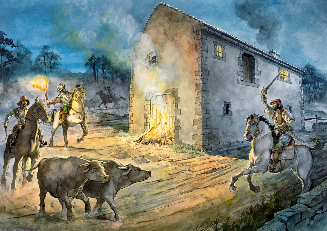 Reivers Raiding Birdoswald by Philip Corke