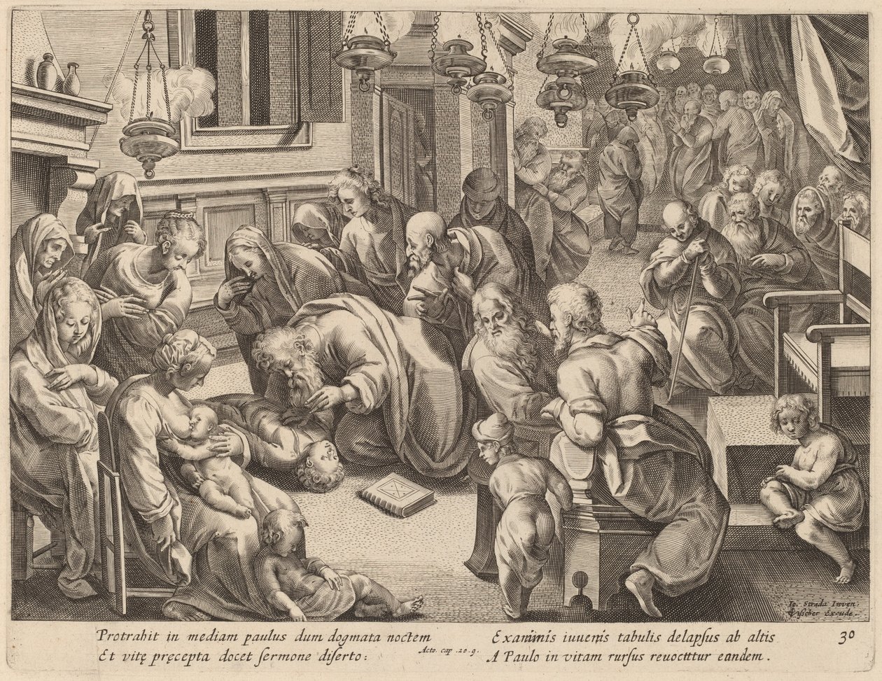 The Fall of Euthychus by Philip Galle after Jan van der Straet