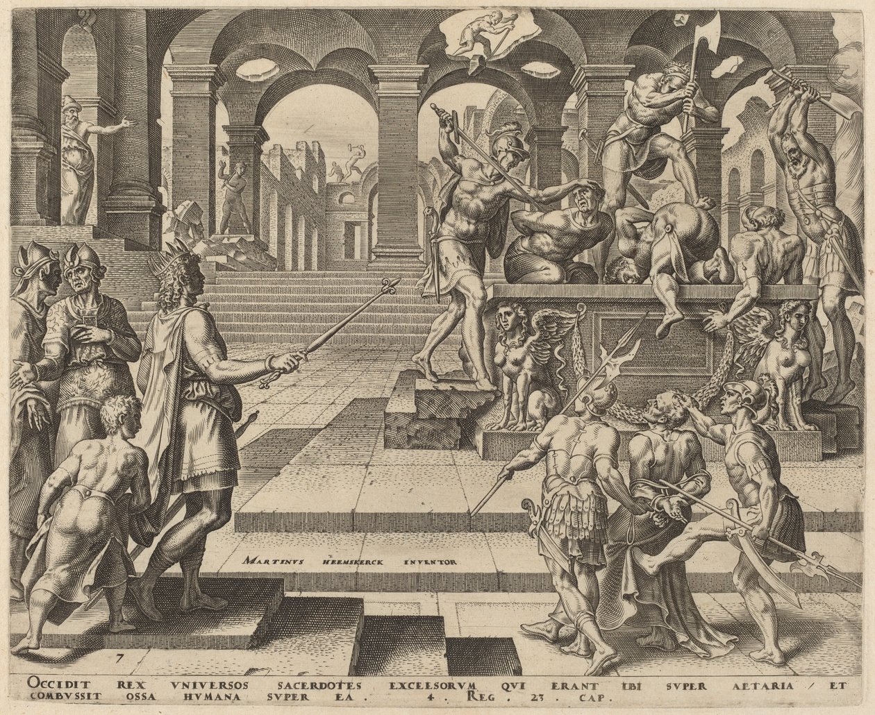 The Slaughter of the Priests of Samaria by Philip Galle, after Maerten van Heemskerck