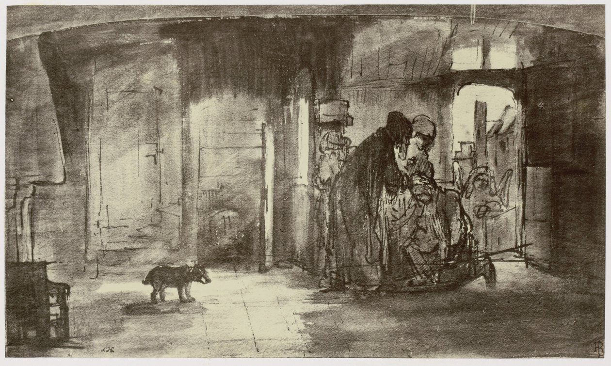 Tobit Blessing Tobias by Philip Henry Delamotte