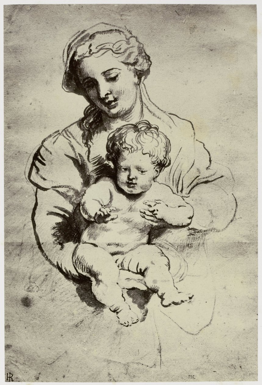 Rubens, His Wife and Child by Philip Henry Delamotte