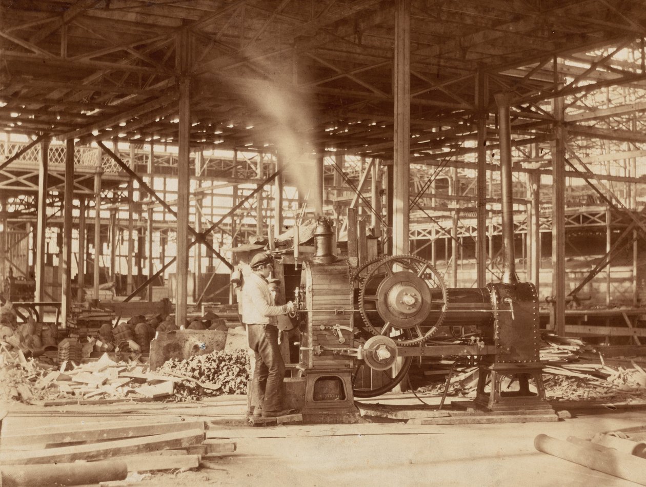 Steam Engine near the Grand Transept, Crystal Palace by Philip Henry Delamotte