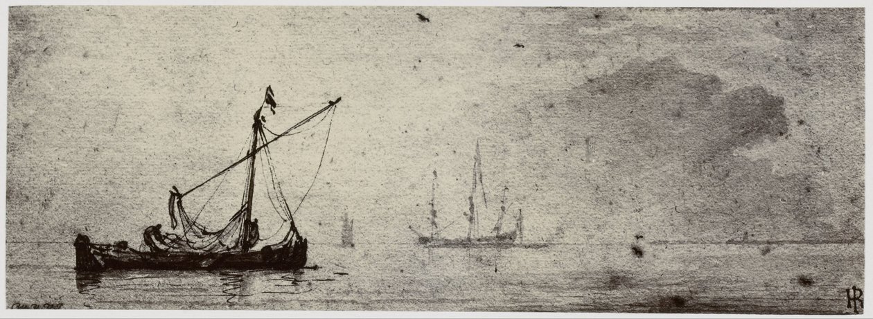 Van der Velde, A Barge by Philip Henry Delamotte