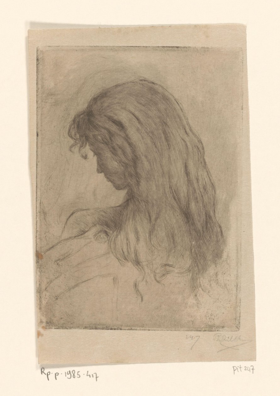 Woman with Long Hair, Seen from Behind by Philip Zilcken (signed by artist)