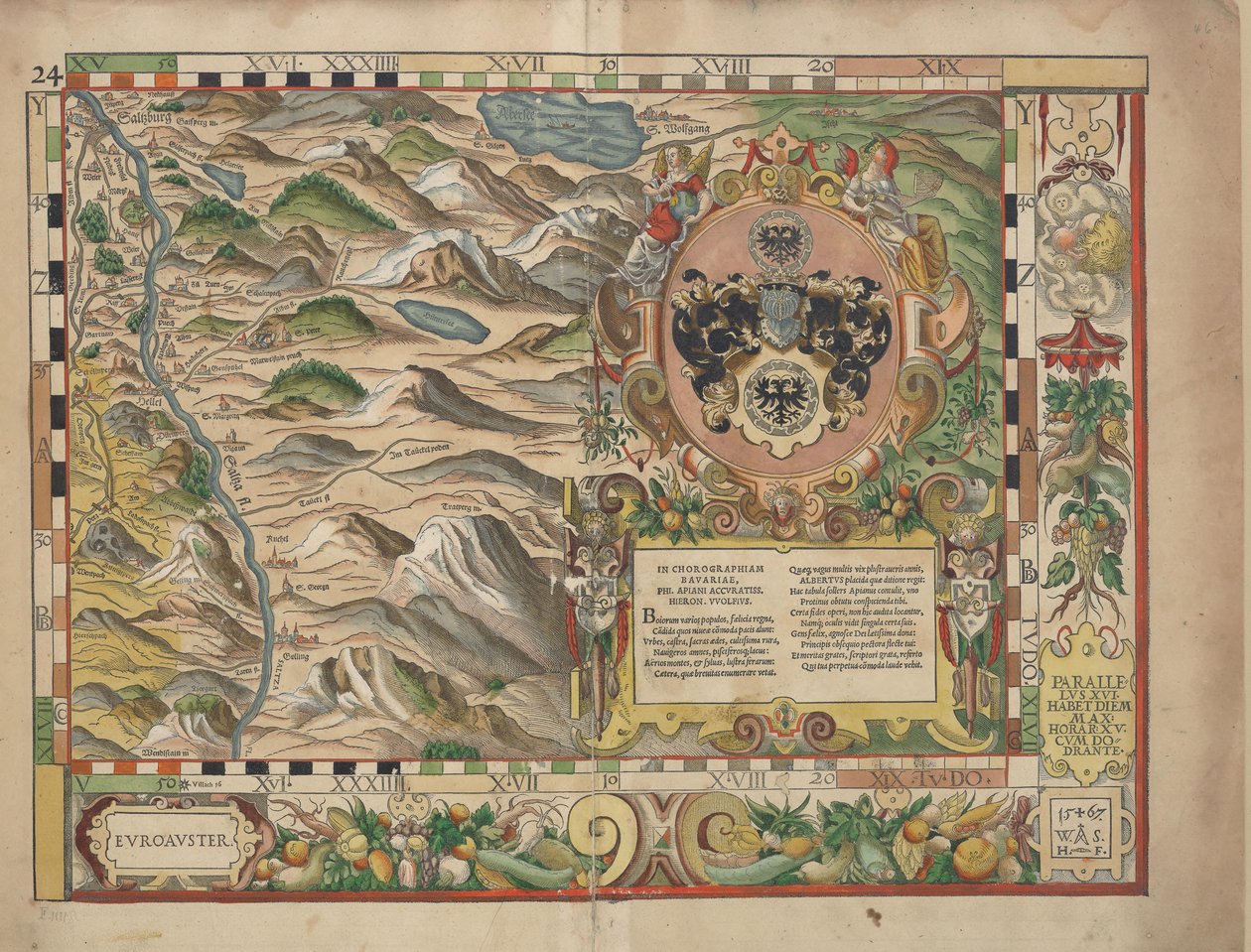 Bavarian Land Tables of 1568 (Table 24) by Philipp Apian