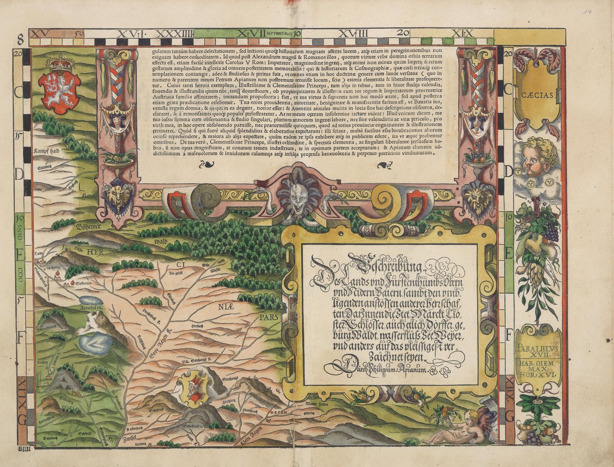 Bavarian Land Tables of 1568 (Table 8) by Philipp Apian