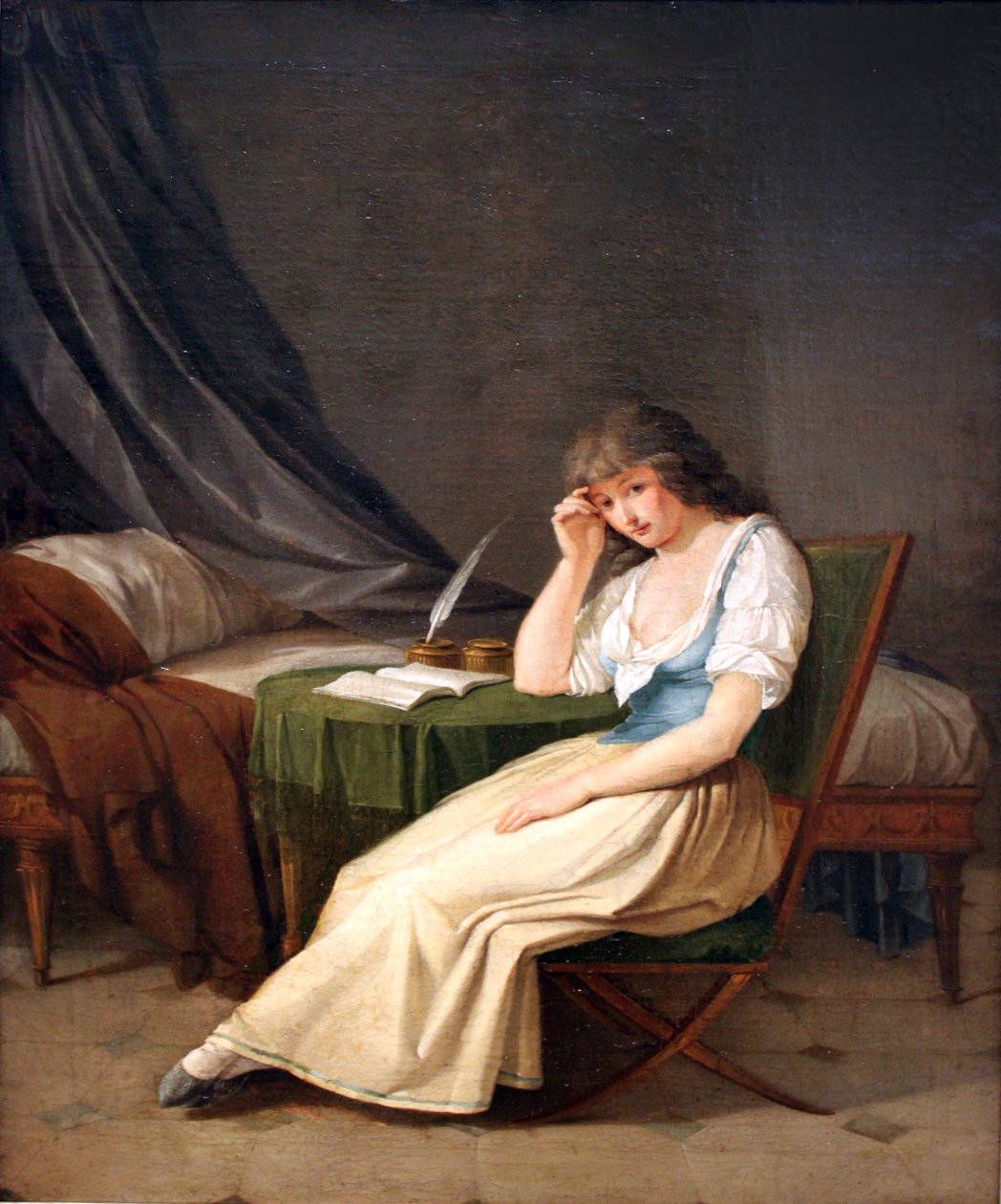 Young Girl in Morning Dress, Sitting at a Table, Pondering by Philipp Friedrich von Hetsch