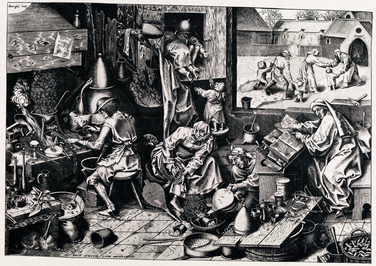 The Alchemist, 1558 by Philipp Galle