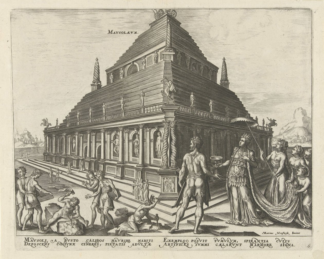 The Mausoleum at Halicarnassus from the series The Eighth Wonders of the World by Philipp Galle