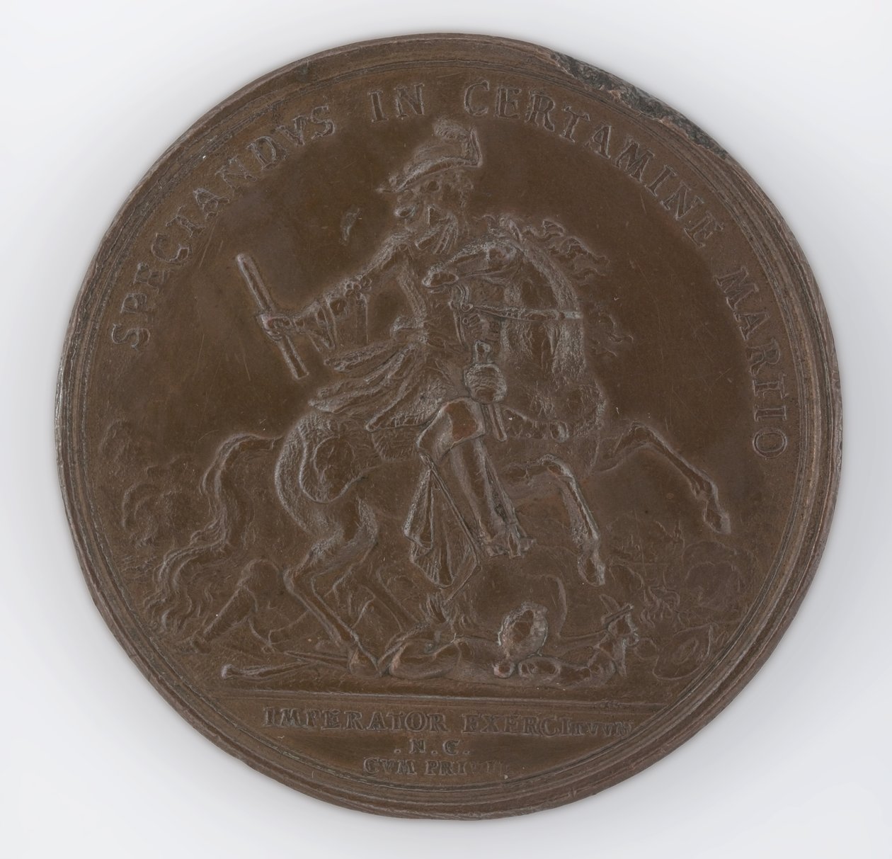 Bronze medal commemorating the death of Frederick, Duke of Schomberg by Philipp Heinrich Müller