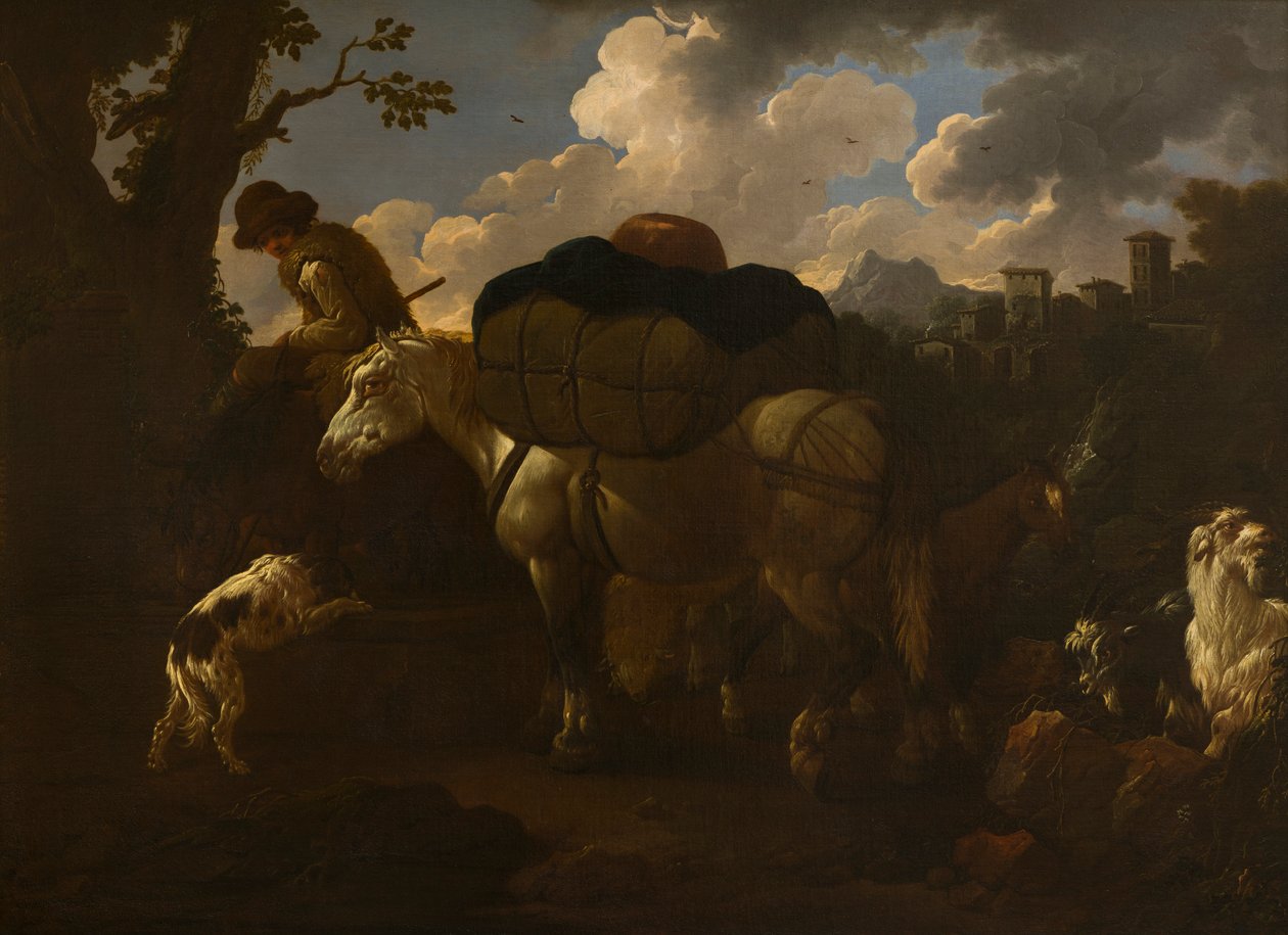 A Peasant Scene by Philipp Peter called Rosa da Tivoli Roos
