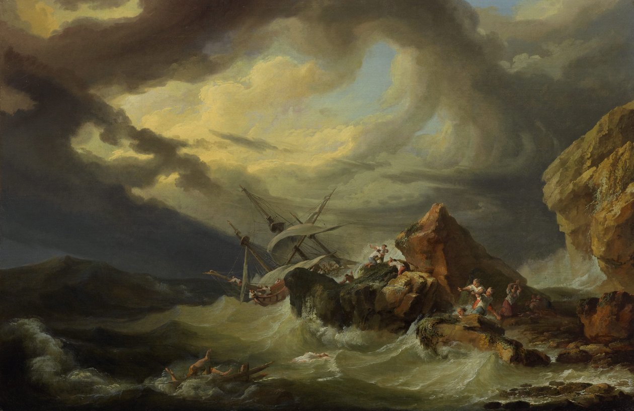 A Shipwreck off a Rocky Coast by Philippe Jacques de Loutherbourg