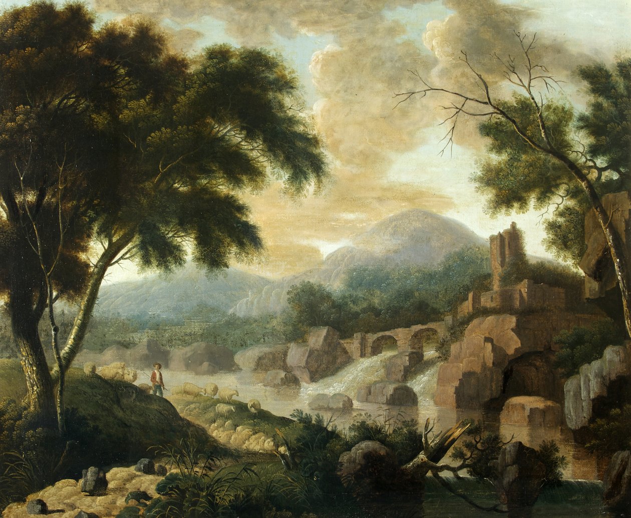 Landscape with Raging River by Philippe Jacques de Loutherbourg