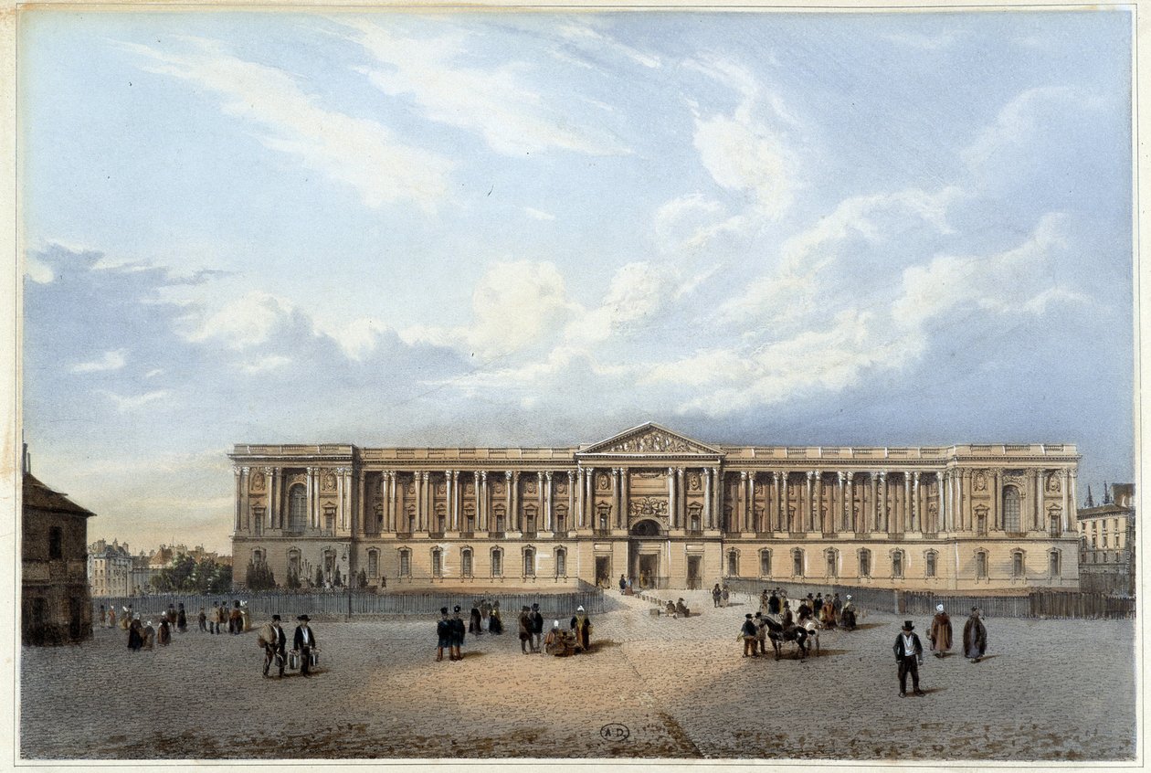 Colonnade of the Louvre - in “Promenade dans Paris et ses environs”, designed by Jacottet and Benoist, c. 1840 by Philippe Benoist