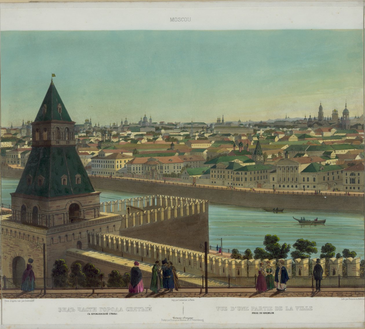 View of Zamoskvorechye from the Kremlin Wall from a panoramic view of Moscow in 10 parts by Philippe Benoist