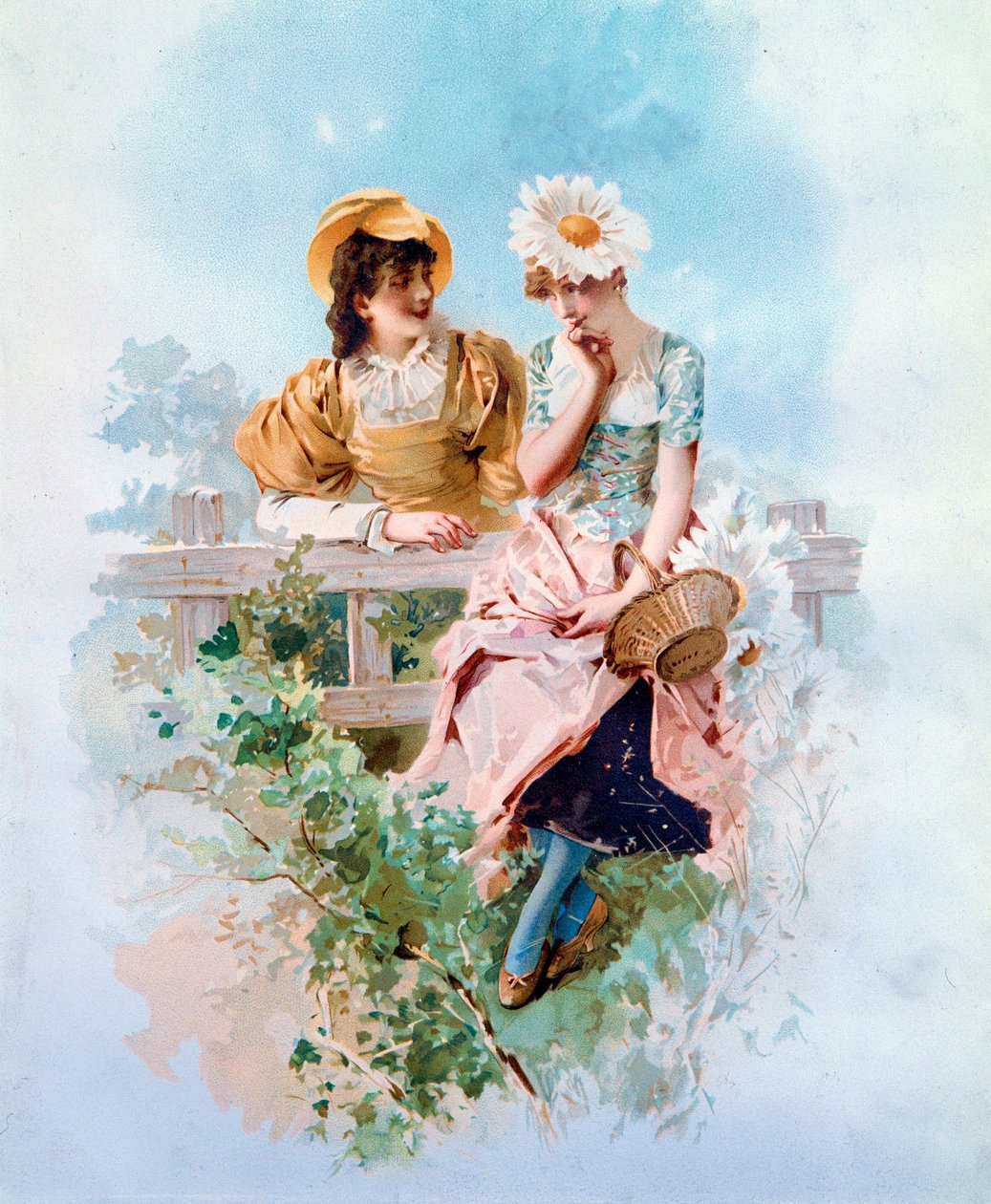 Confidence: Two Young Girls Whispering Secrets by Philippe Jacques Linder