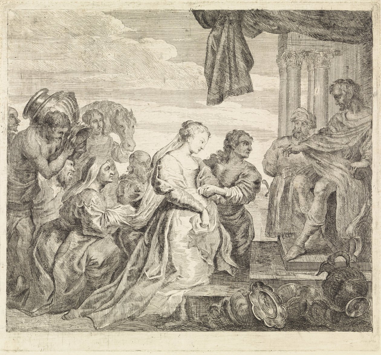 Visit of the Queen of Sheba by Philippe Lambert Joseph Spruyt