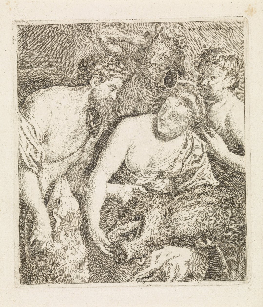 Meleager Gives the Head of the Calydonian Boar to Atalanta by Philippe Lambert Joseph Spruyt