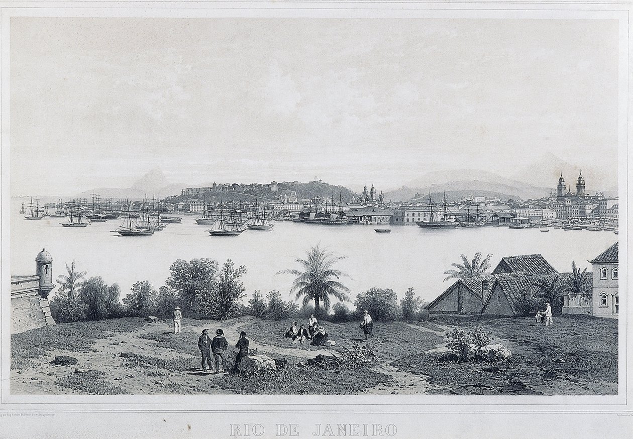 Nine panoramic views of Rio de Janeiro: Da Ilha das Cobras by Philippe and Ciceri Eugene Benoist