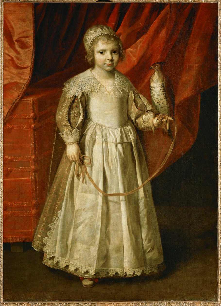 Child with Falcon, Probably Anne-Marie de Chevreuse, Aged 5 by Philippe de Champaigne