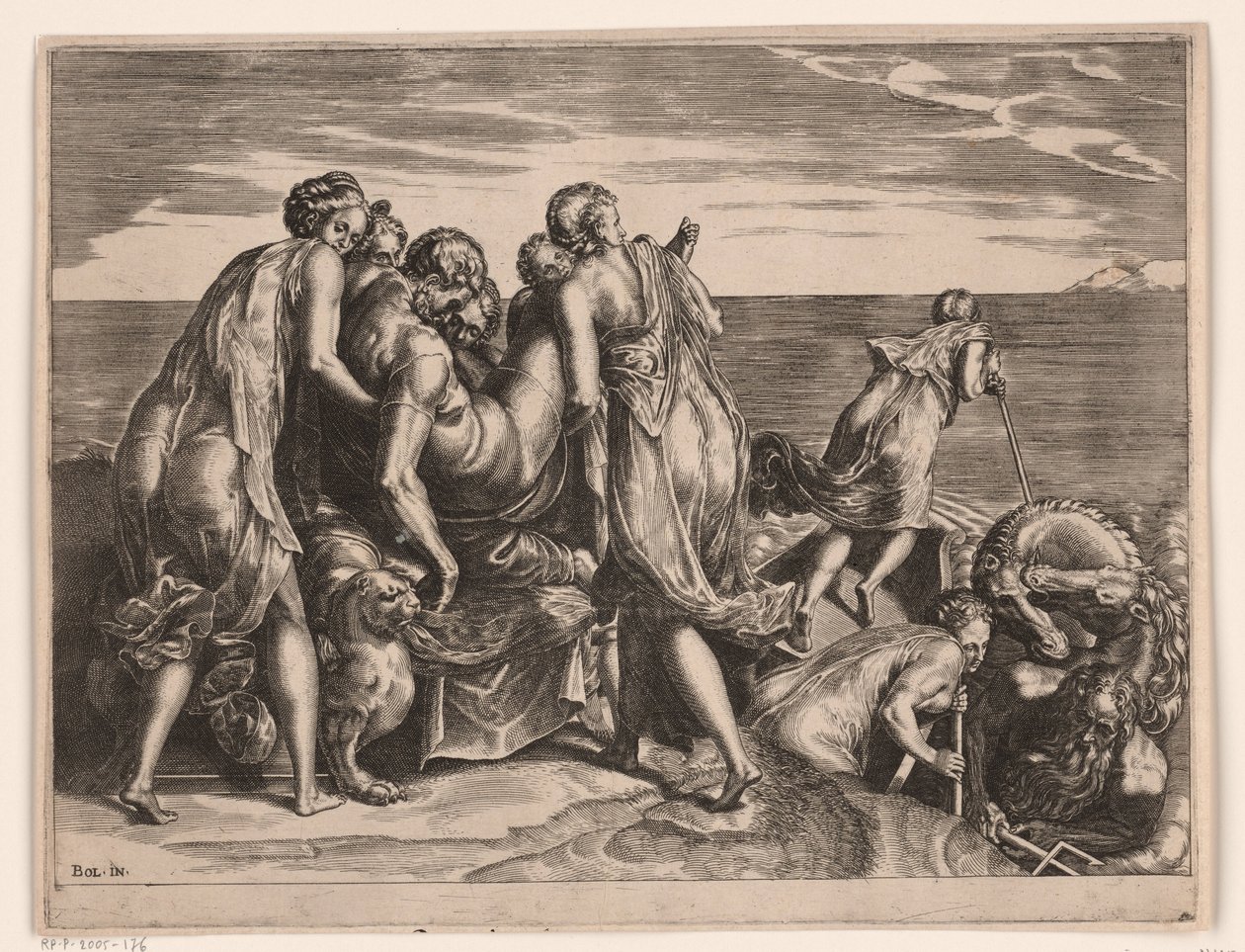 The Phaeacians Carrying the Sleeping Odysseus to Ithaca by Philips Galle (attributed to)