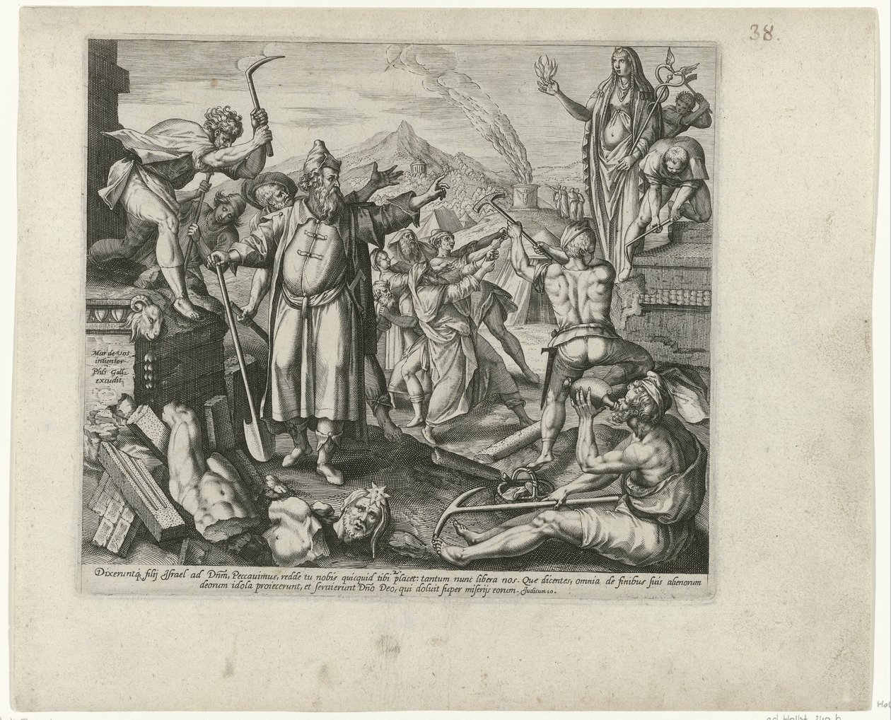 Destruction of the Idols of Baal by Philips Galle (attributed to workshop of)