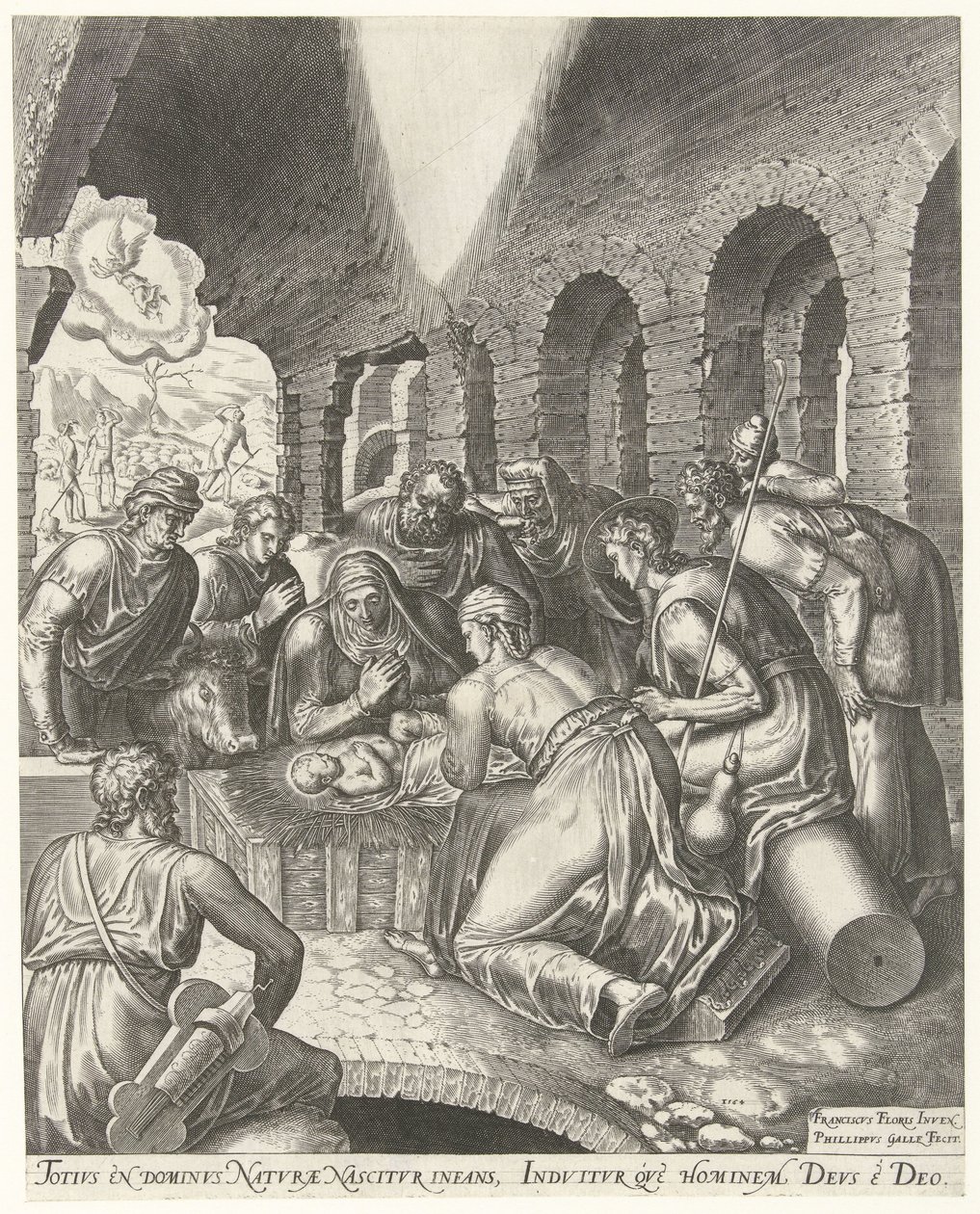 Adoration by the Shepherds by Philips Galle