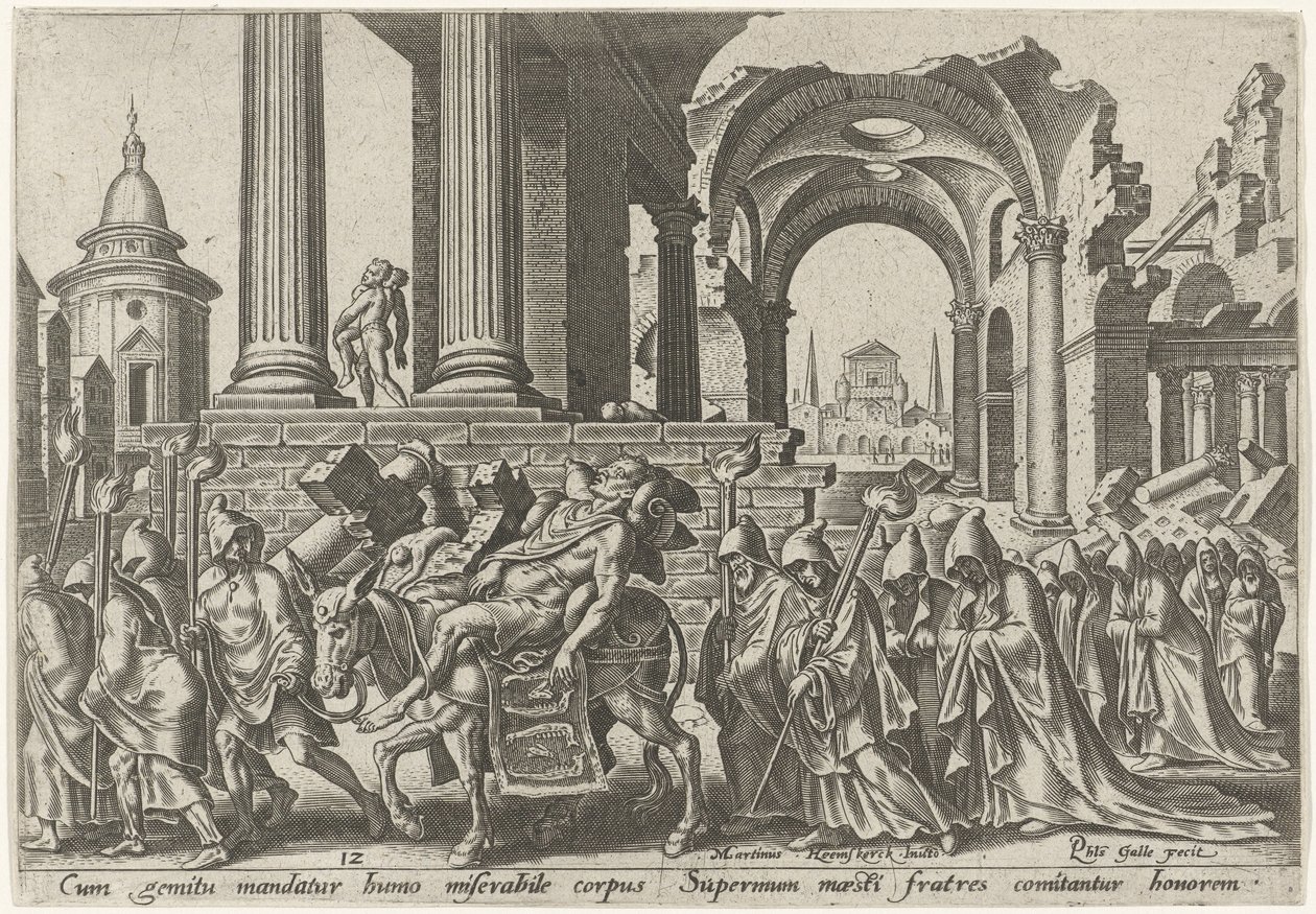 Funeral of Samson (series title: The Days of Calamity of the Jewish People) by Philips Galle