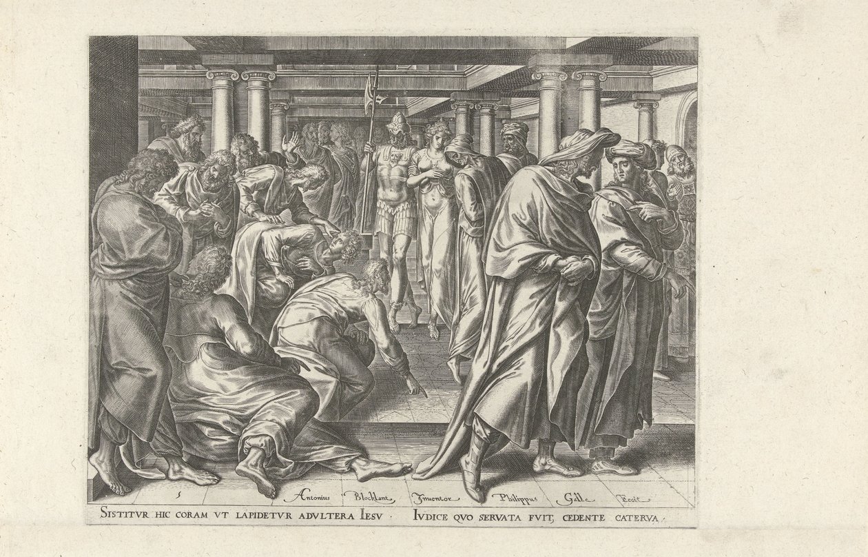 Christ and the Adulterous Woman (Six Scenes with Christ and Women from the Gospels) by Philips Galle