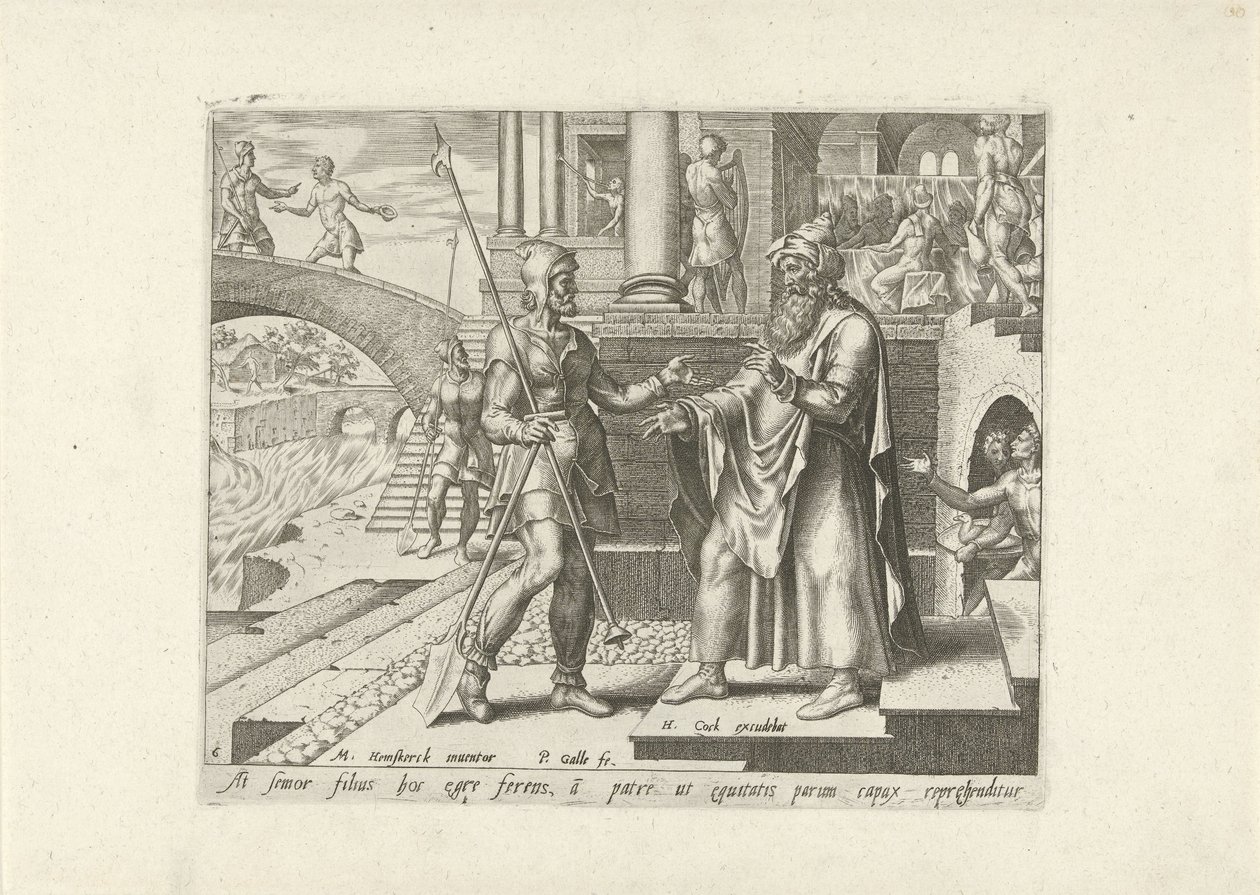 The Eldest Brother of the Prodigal Son is Angry (Parable of the Prodigal Son) by Philips Galle