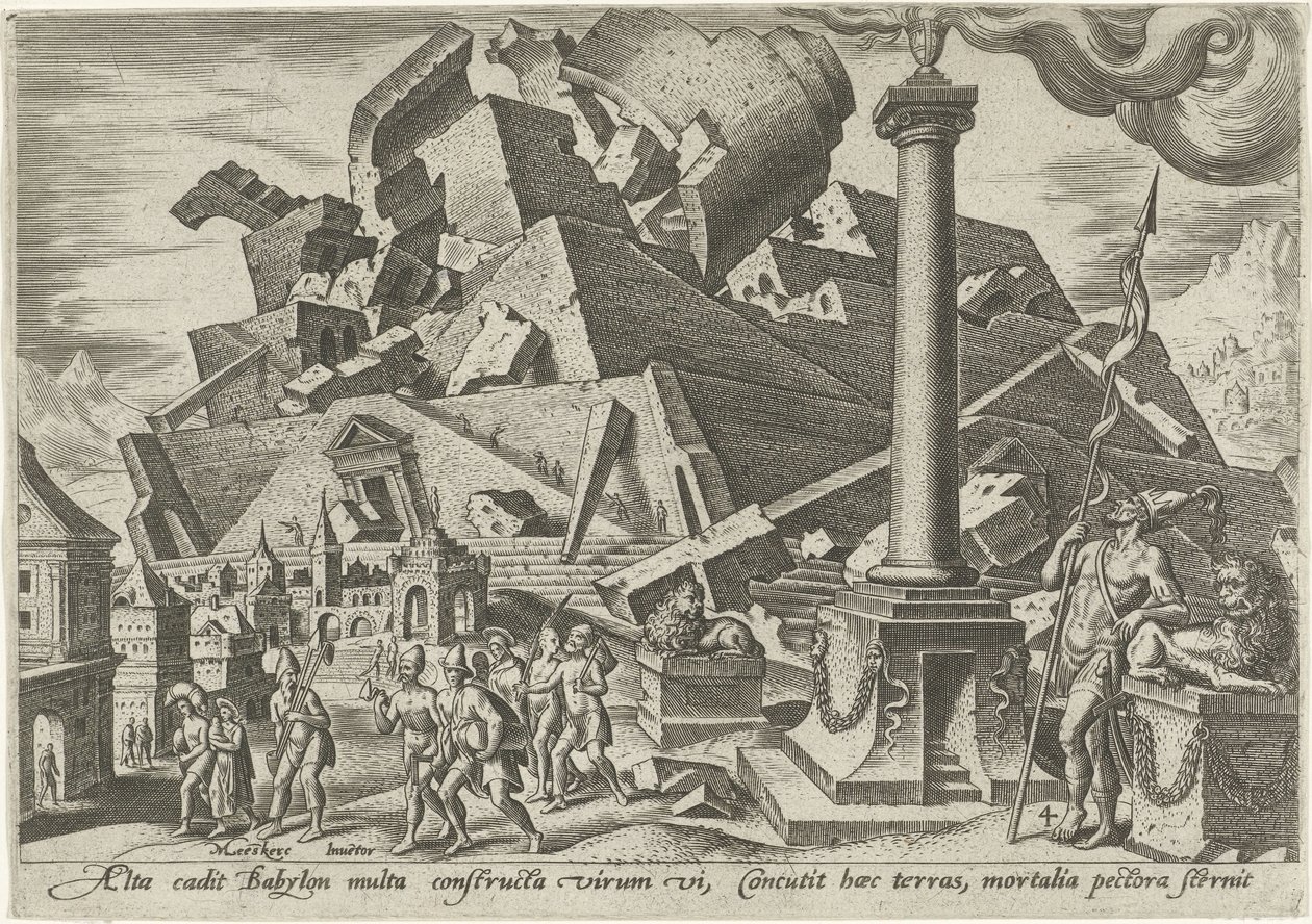 The Destruction of the Tower of Babel (De onheilsdagen van het Joodse volk) by Philips Galle