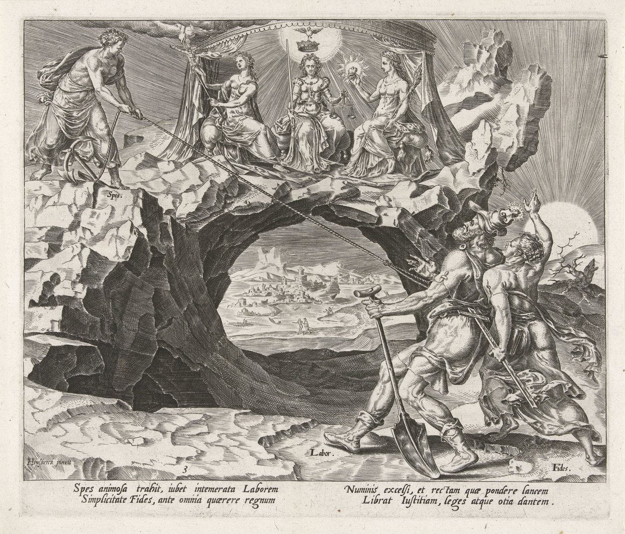 Faith and Hope Bring the Worker to Piety (Rewards for Labor and Diligence) by Philips Galle
