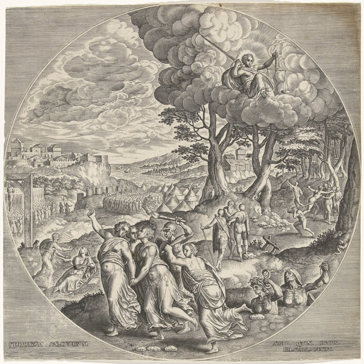 Iron Age (title on object) The Four Ages (series title) by Philips Galle