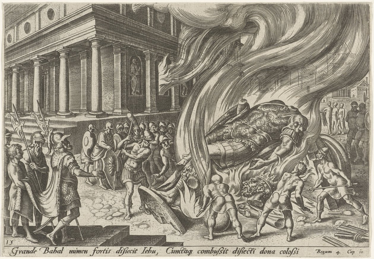 Jehu Destroys the Temple and the Image of Baal by Philips Galle
