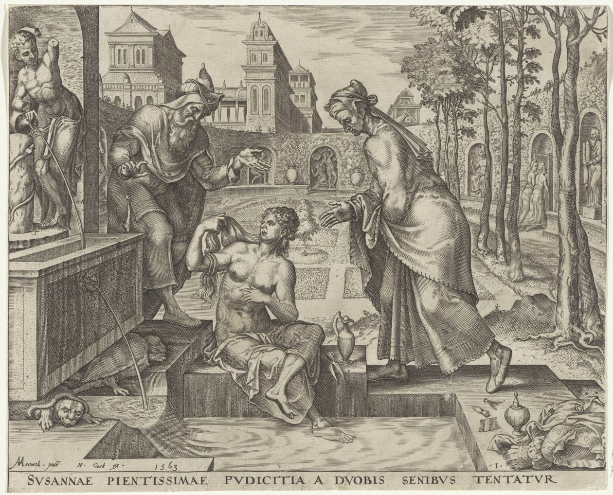 Elders Trying to Seduce Susanna by Philips Galle