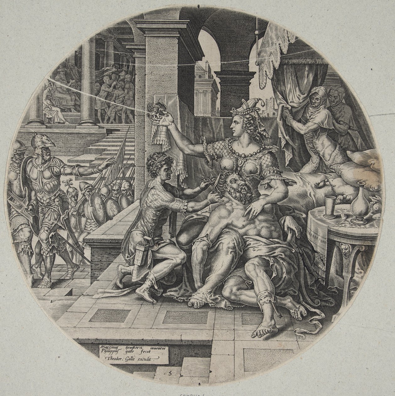 Samson and Delilah by Philips Galle
