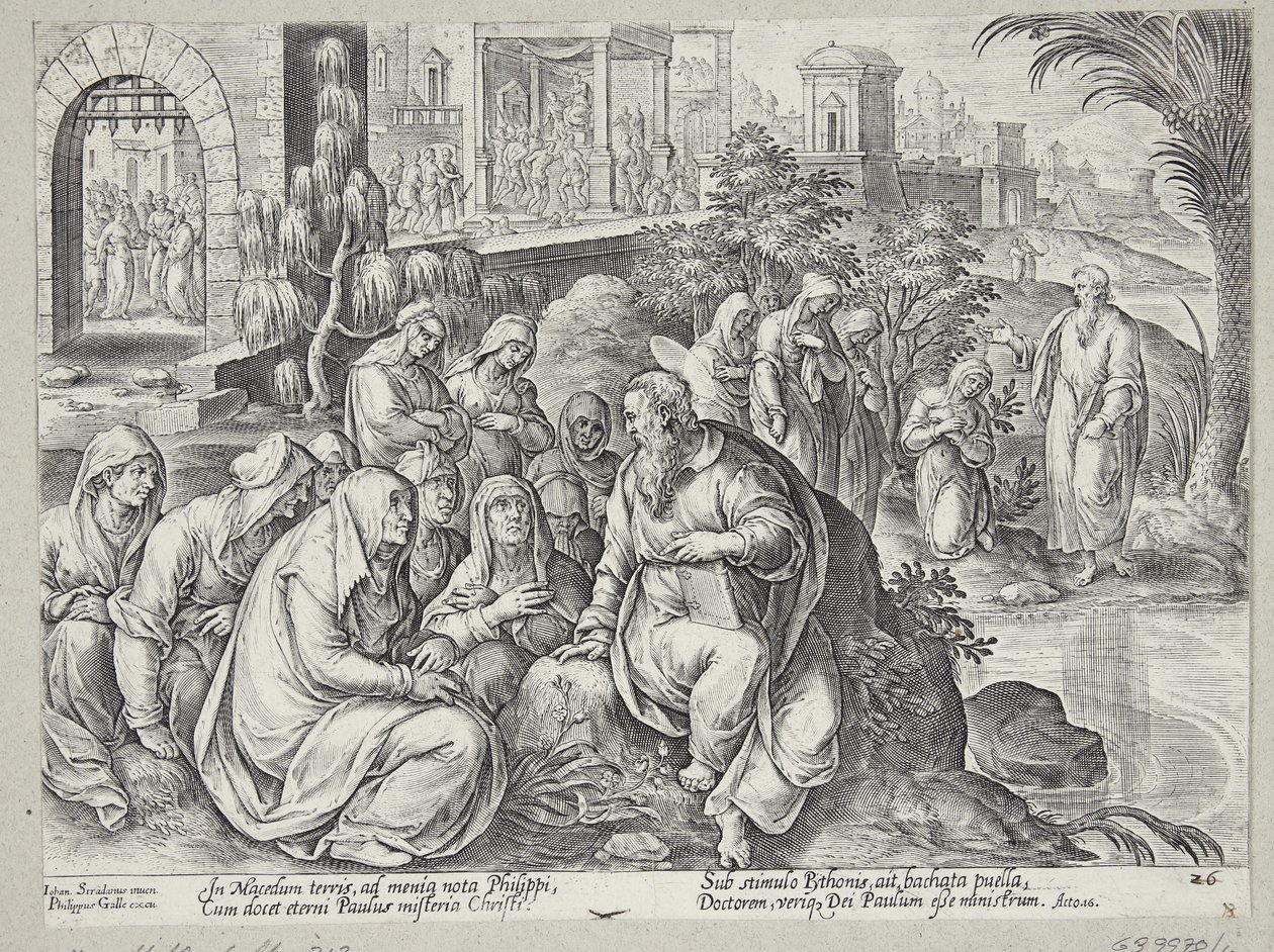 St. Paul Speaking with the Women of Philippi by Philips Galle