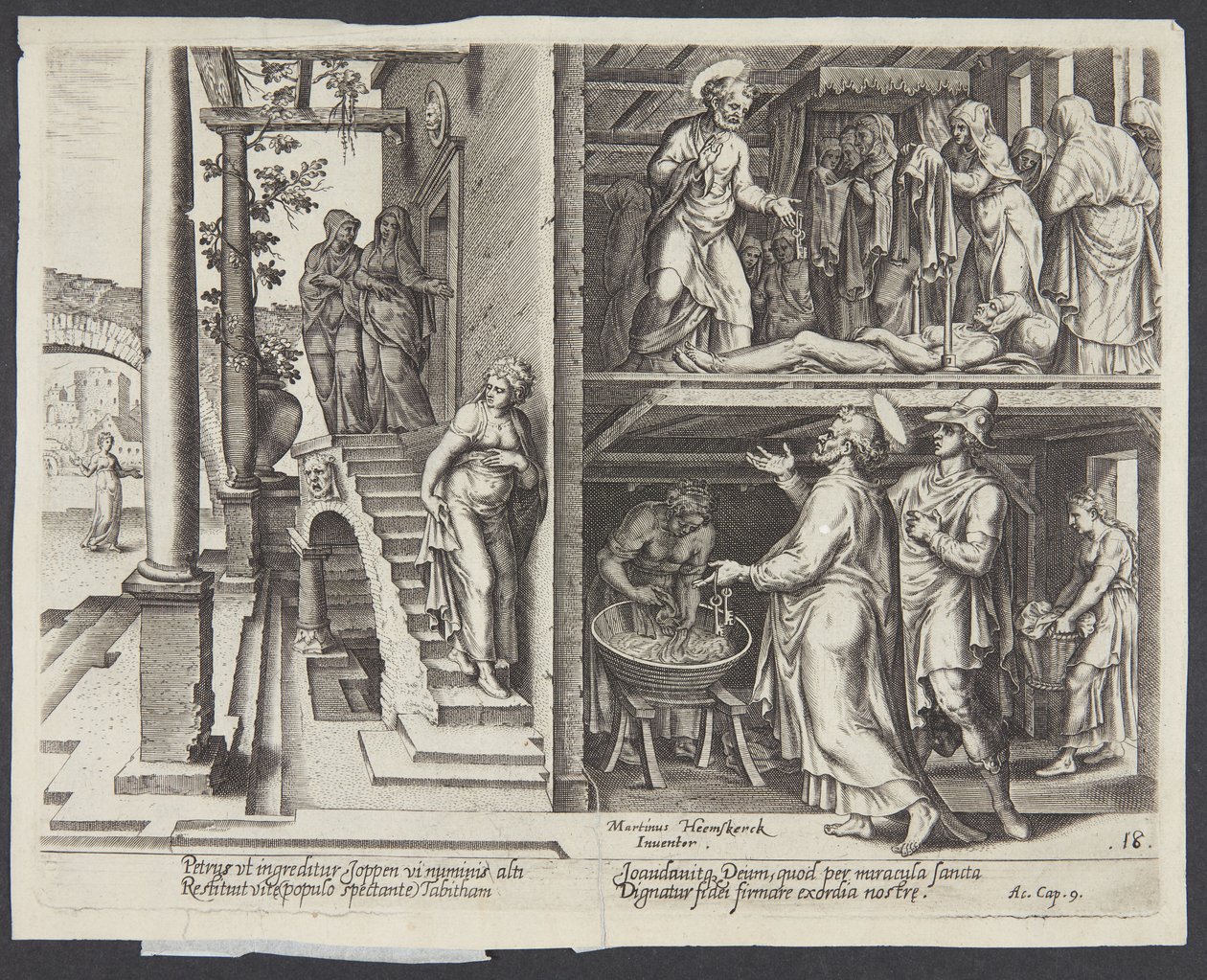 St. Peter Raising Tabitha at Joppa by Philips Galle