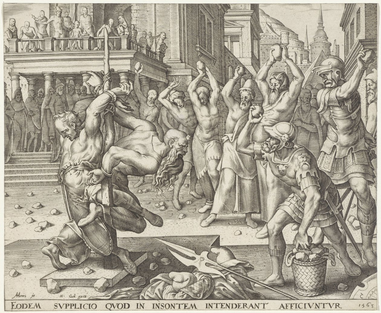 Stoning of the Elders (Story of Susanna series) by Philips Galle