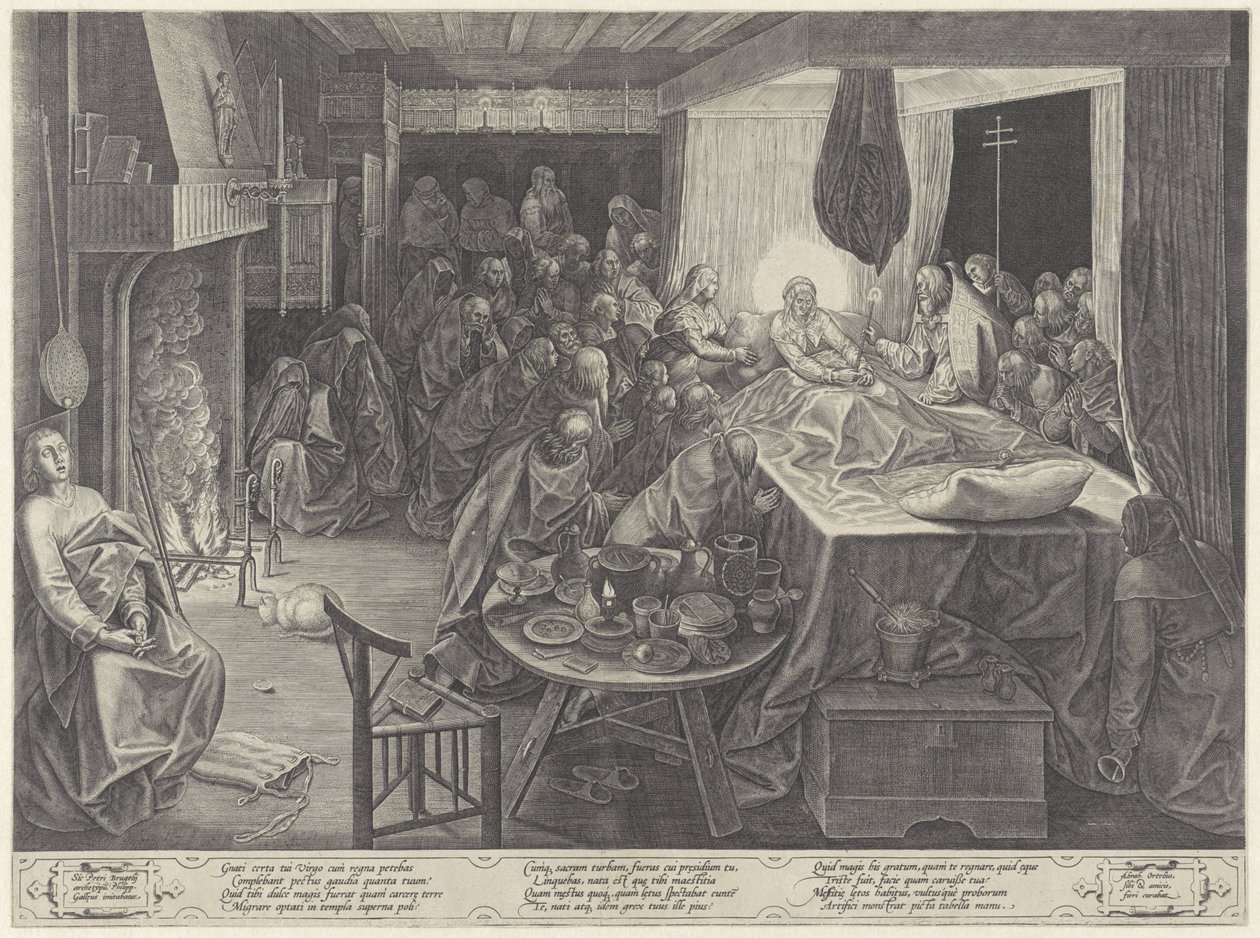 Deathbed of Mary by Philips Galle