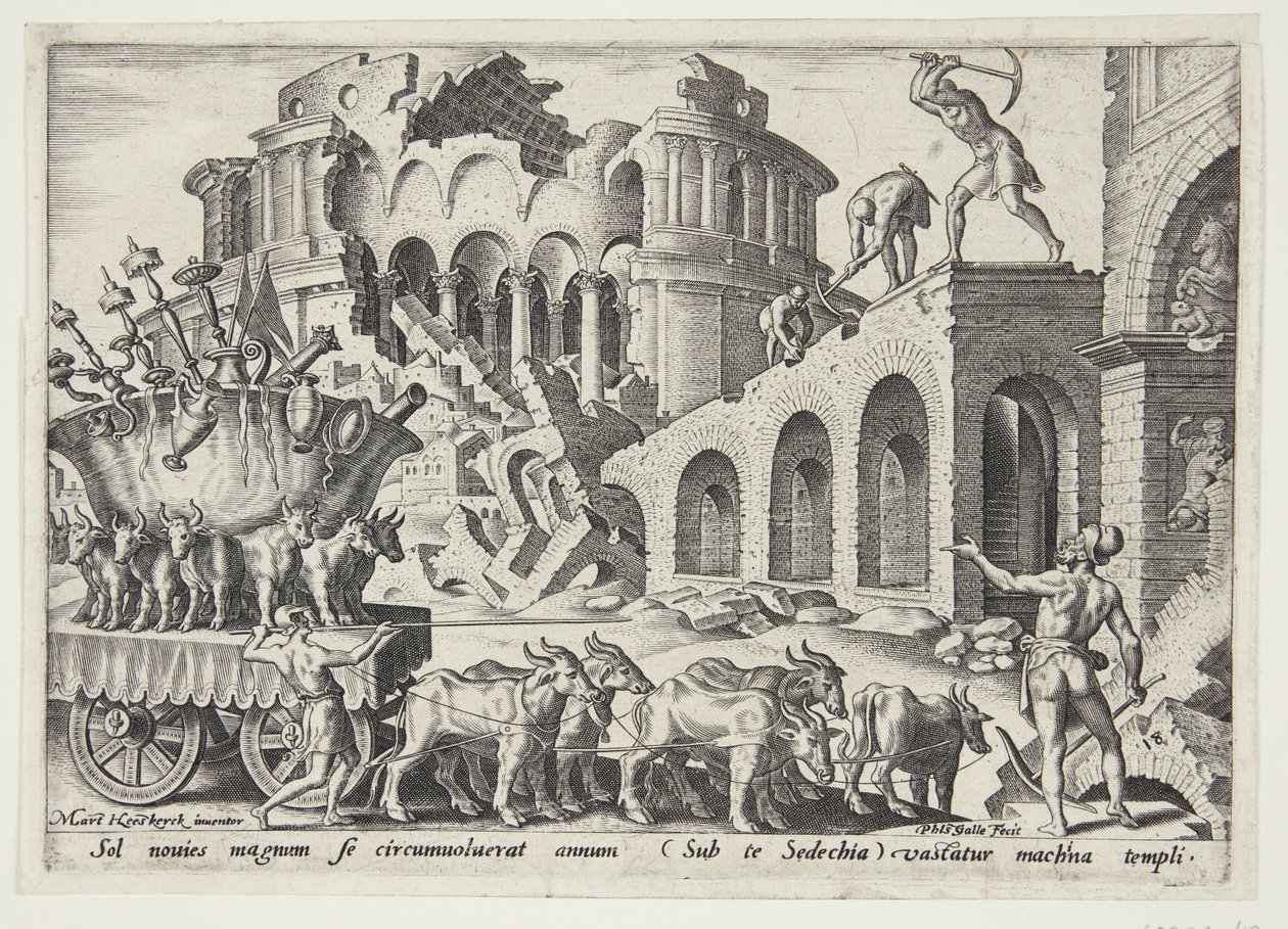 The Chaldeans Carrying Away the Temple Treasures by Philips Galle