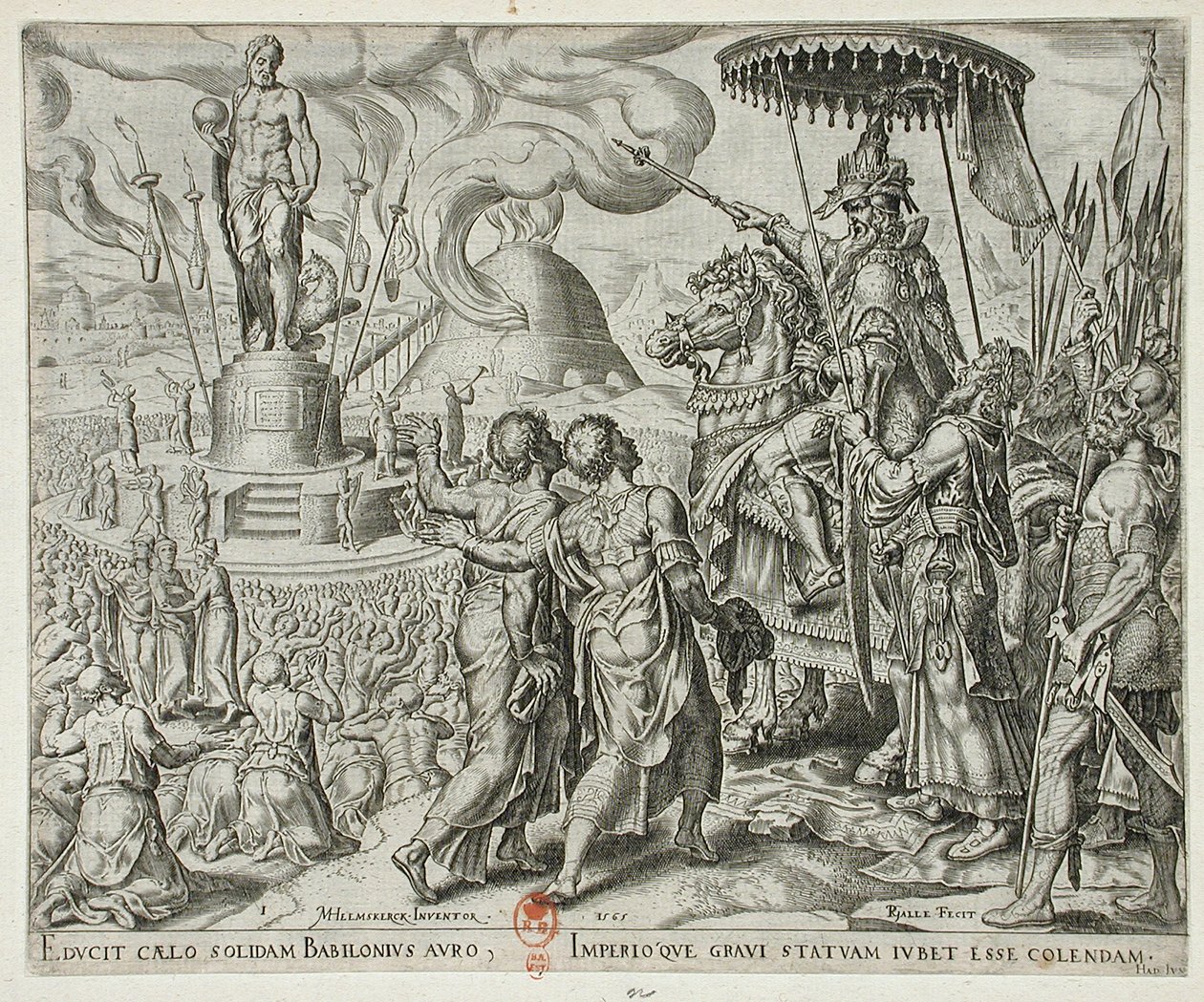 The Three Jews Accused of Not Worshipping the Golden Statue by Philips Galle