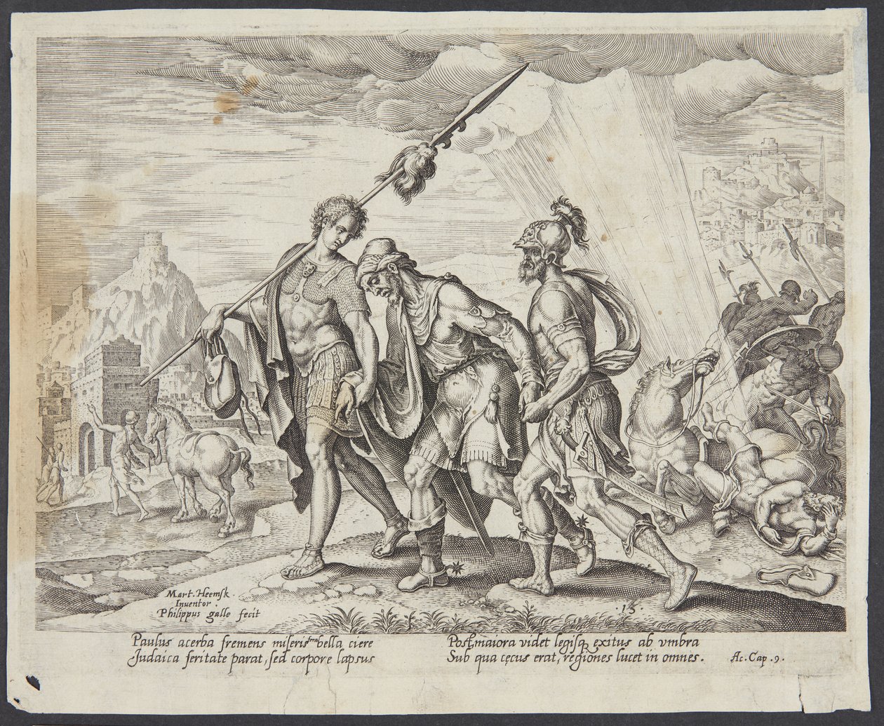 The Blind Saul Led to Damascus by Philips Galle