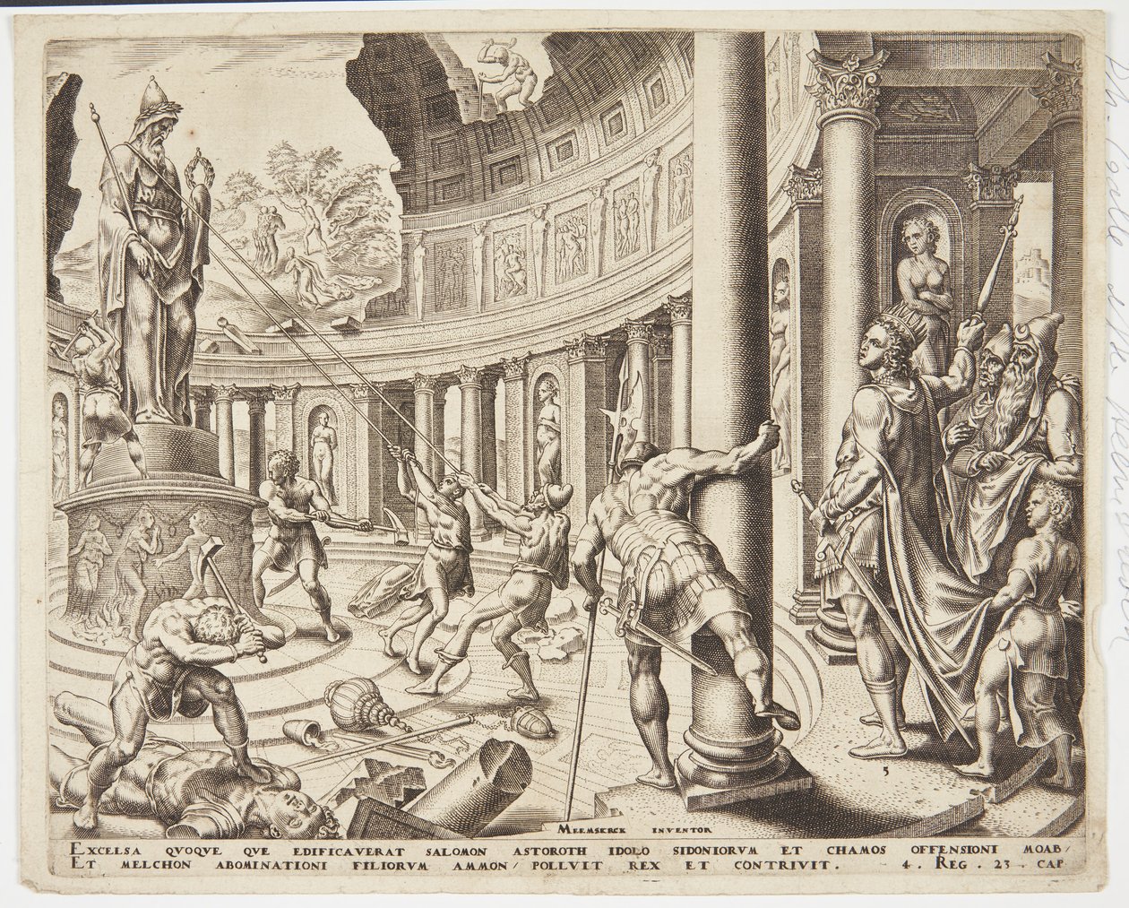 The Destruction of the Temple of Ashtoreth, Chemosh and Milcom by Philips Galle