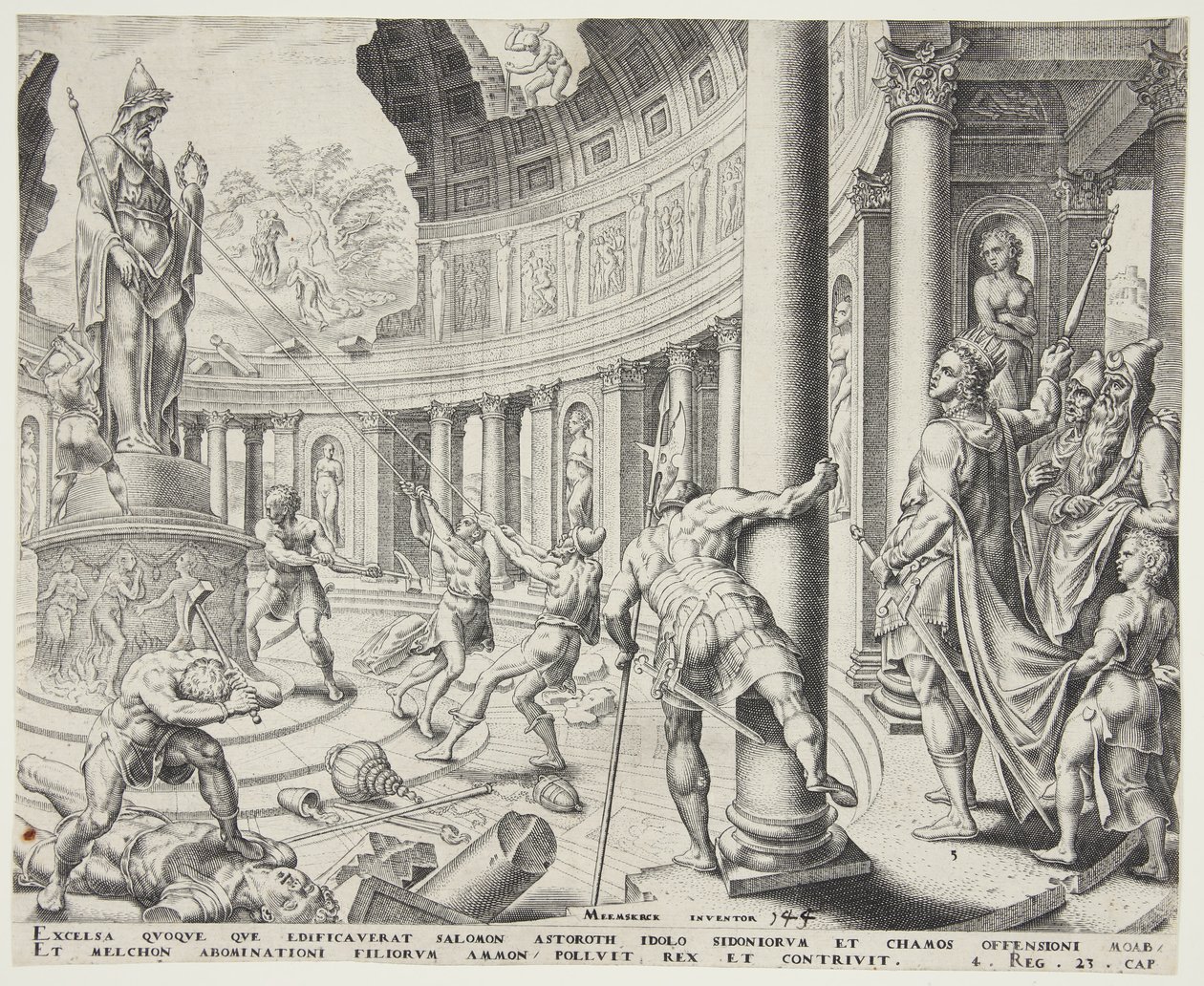 The Destruction of the Temple of Ashtoreth, Chemosh and Milcom by Philips Galle