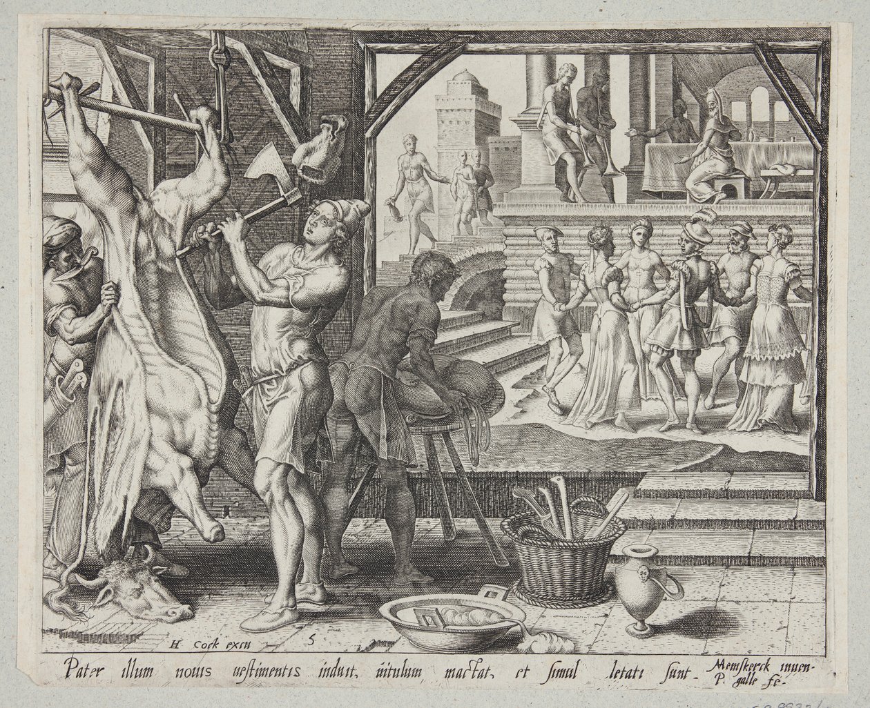 The Slaughter of the Fattened Calf by Philips Galle