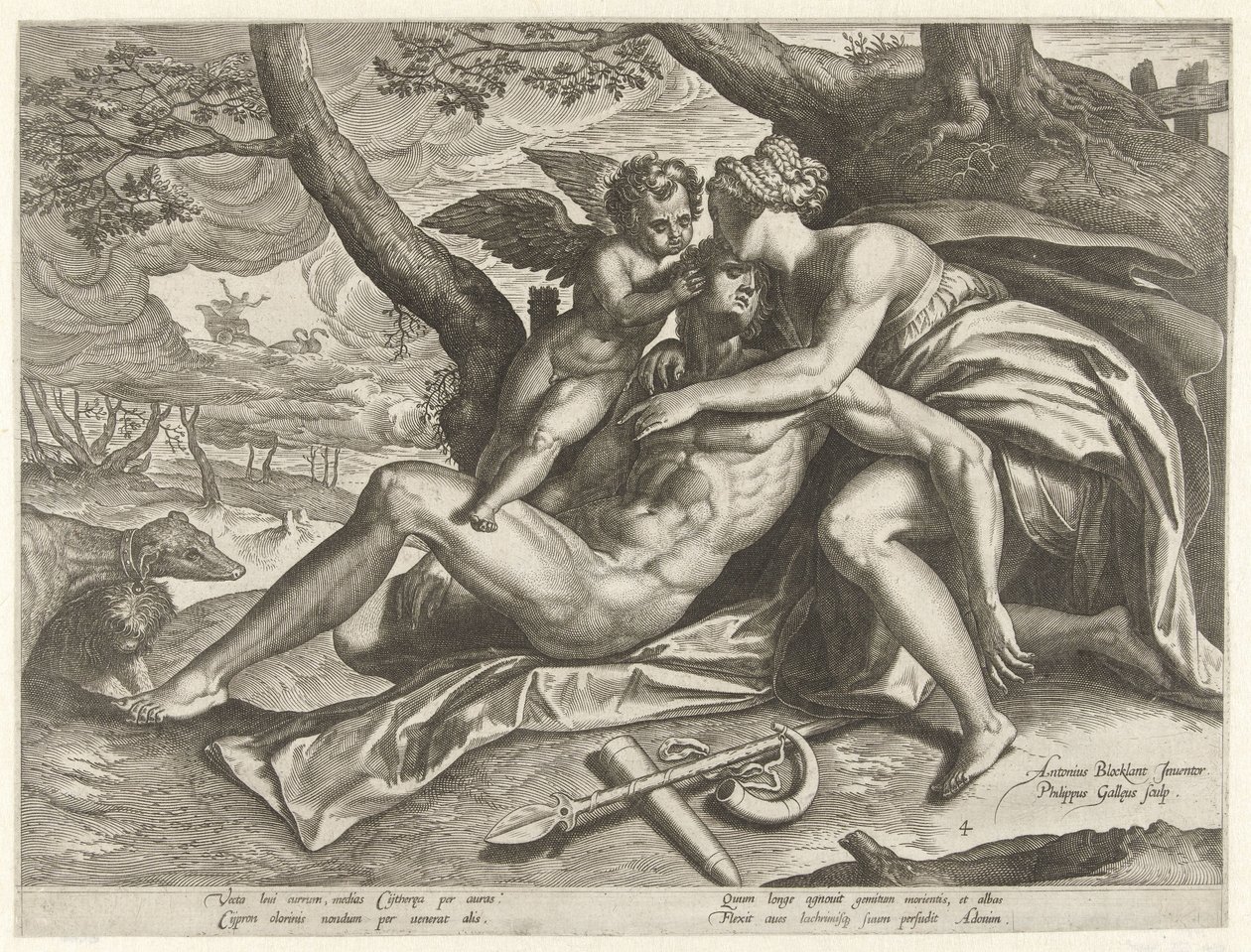 Venus Mourns the Death of Adonis by Philips Galle
