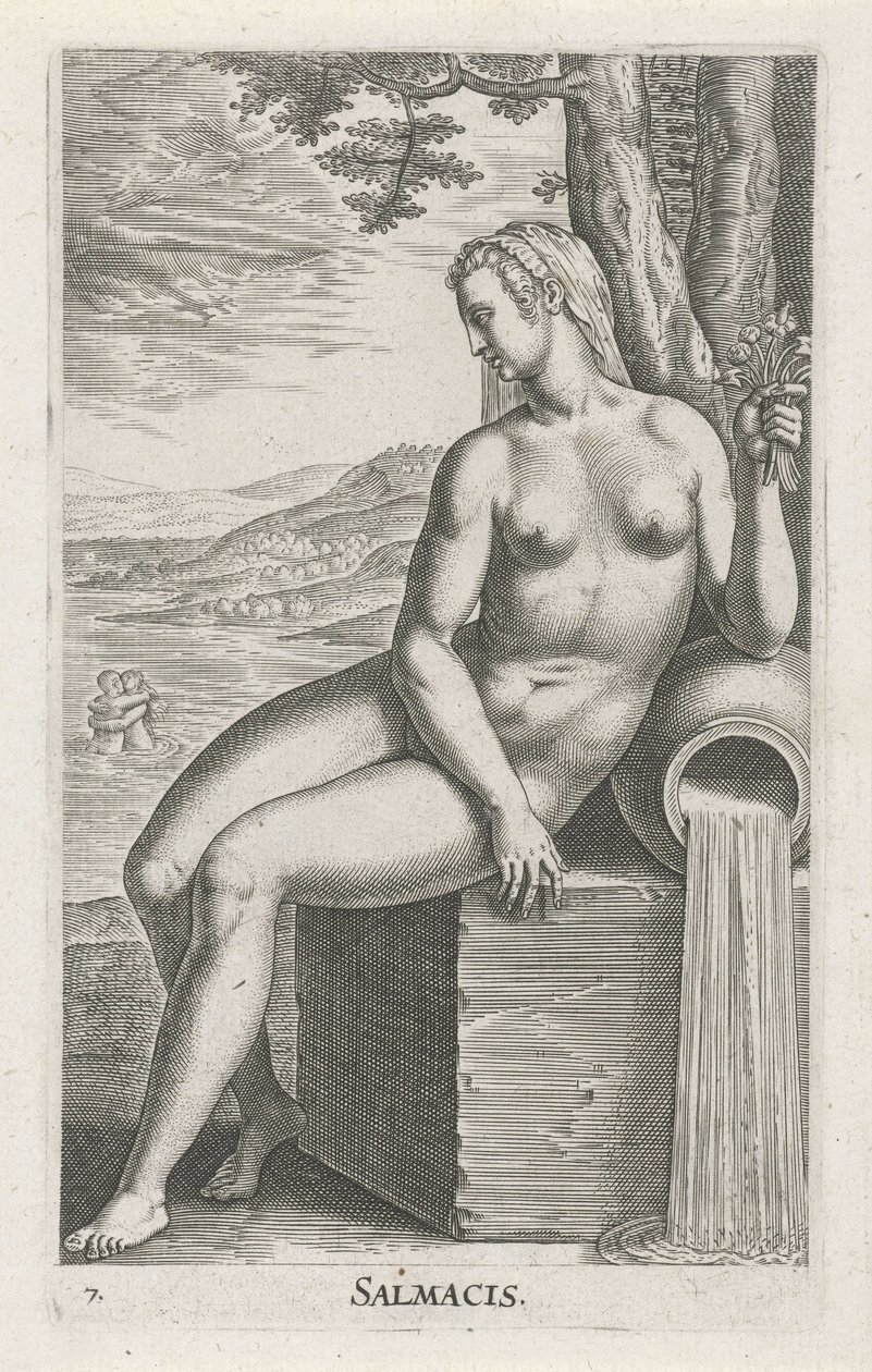 Water Nymph Salmacis (Stream and Water Nymphs) by Philips Galle