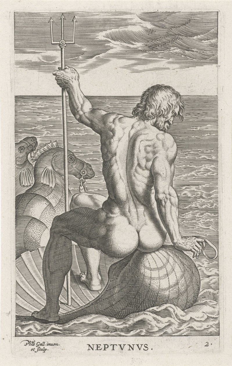 Sea God Neptune (River and Sea Gods series) by Philips Galle